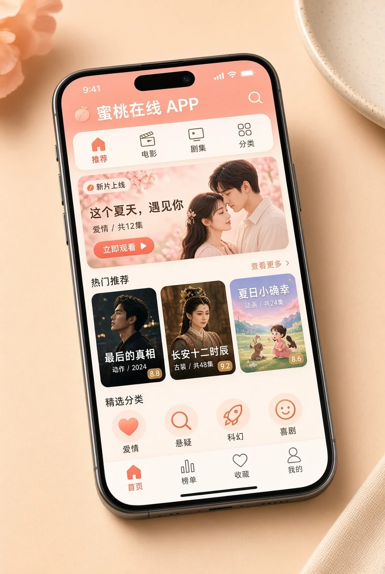 移动端内容阅读示意